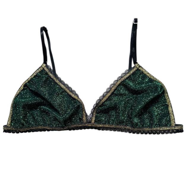 Soutien Gorge Triangle Lurex Vert
