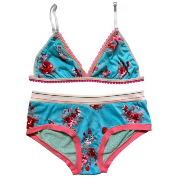 Ensemble lingerie rose amour