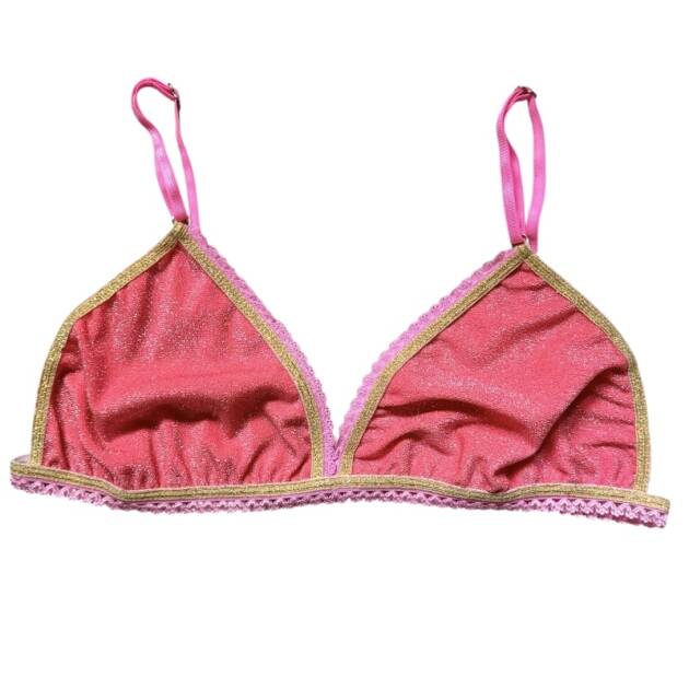 Soutien Gorge Triangle Lurex Rose